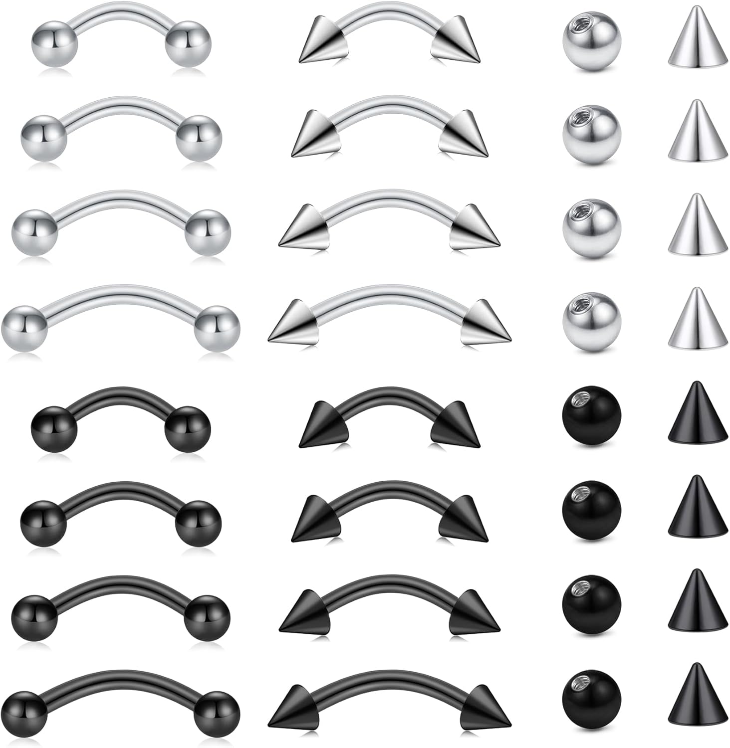Rook Curved Barbell - 32pc/set Surgical Steel Curved Barbell Tiny