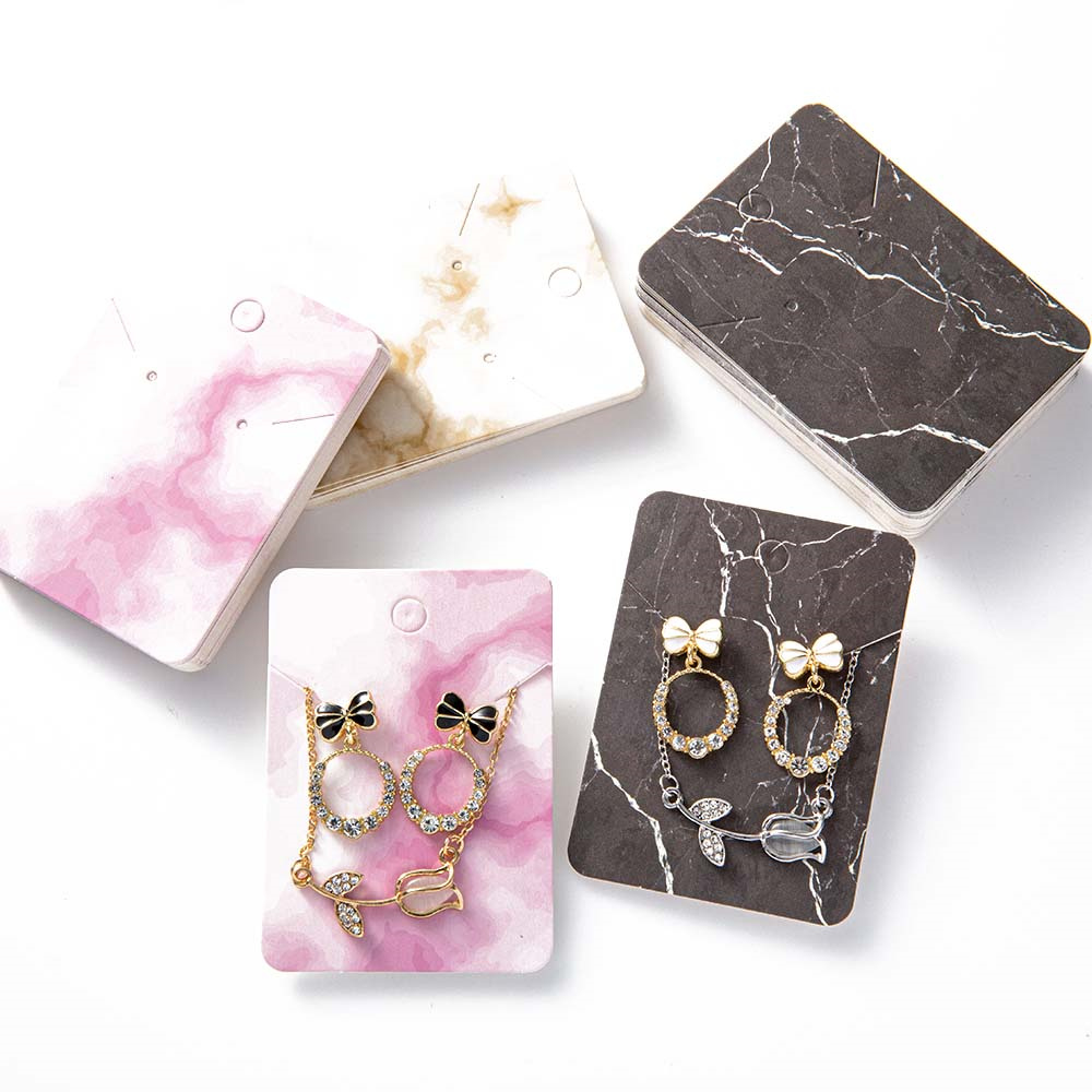 Body Jewelry Display - 50pcs Marble Earring Display Cards Holder