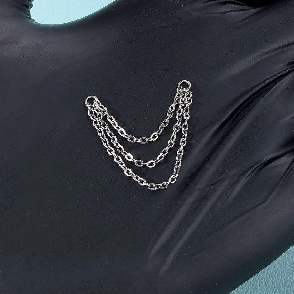 Body Jewelry Labret - Fashion Titanium Nose Chain Double Chain