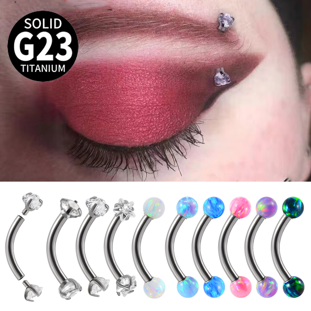 Rook Curved Barbell - 1PC G23 Titanium CZ Internally Threaded