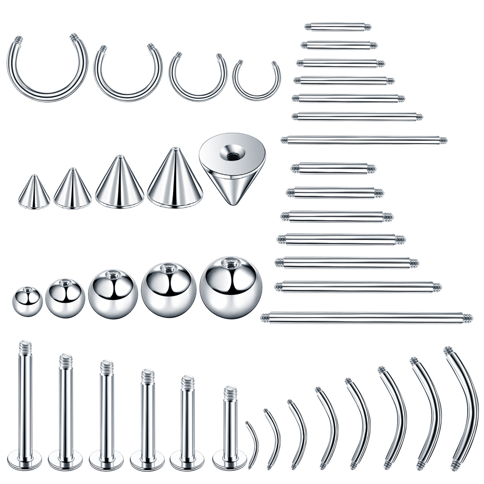 Body Jewelry Nipple Rings - 100pcs/lot Steel Earring Barbell Nipple Labret