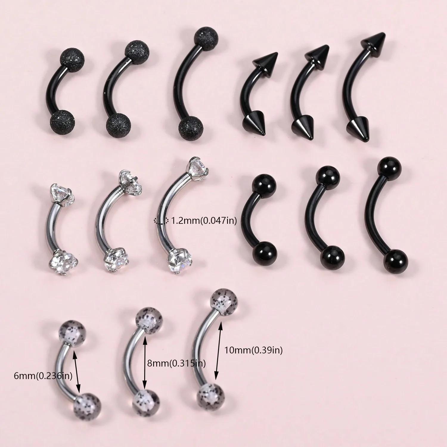 Rook Curved Barbell - 15Pcs 16g Rook Piercing Jewelry Eyebrow
