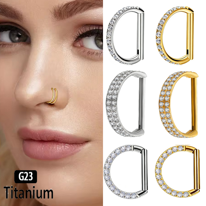 Rook Curved Barbell - G23 Titanium Hinged Segment Nose Rings
