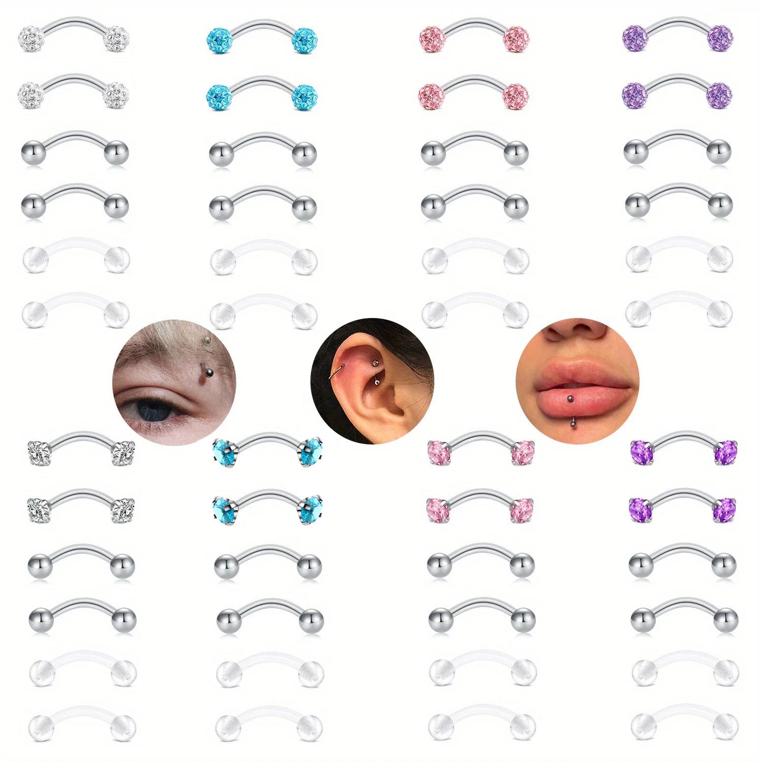 Rook Curved Barbell - 6pcs/Set Elegant Cute 16G Curved Barbell