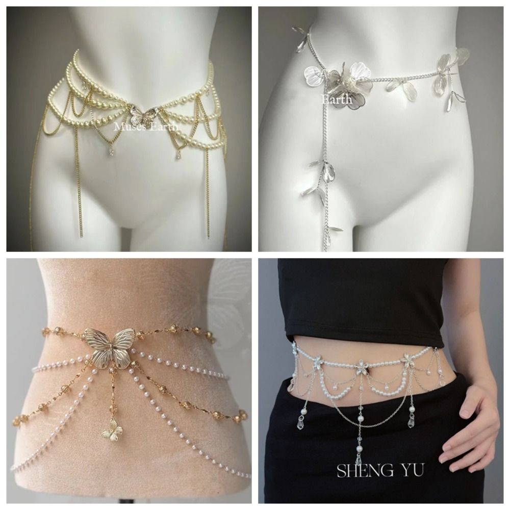 Body Jewelry Women - Fashion Elegant Pearl Waist Chains Versatile