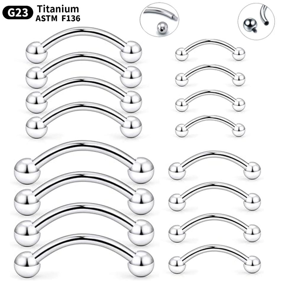 Rook Curved Barbell - 1Pc Titanium Piercing Curved Barbell Eyebrow