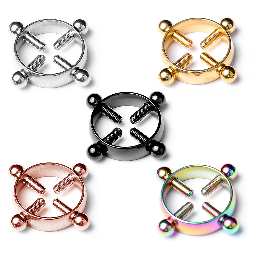Body Jewelry Nipple Rings - 1pair Stainless Steel Cross Nipple Clamps