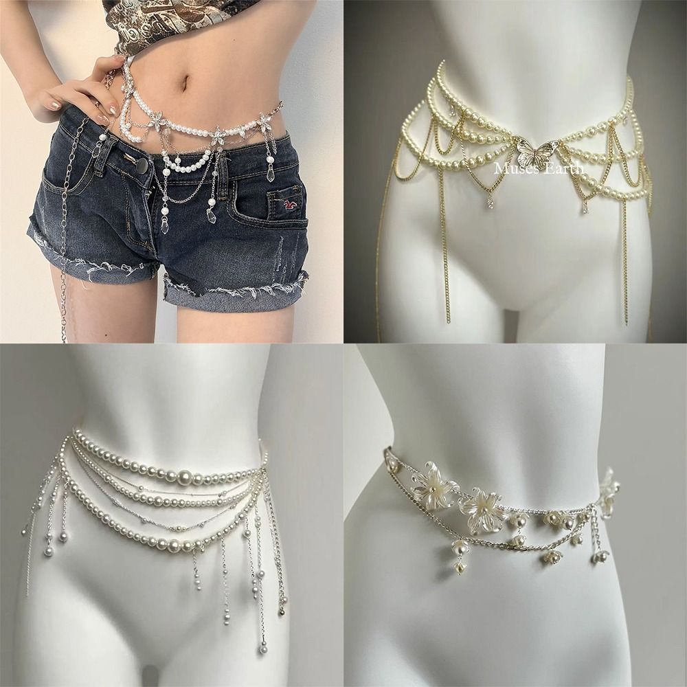 Body Jewelry Women - Fashion Elegant Pearl Waist Chains Waist