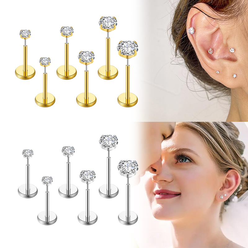 Body Jewelry Labret - 20G/18G/16G Surgical Stainless Steel Threadless Nose