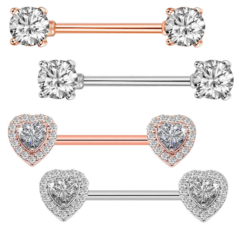 Body Jewelry Nipple Rings - 2Pcs Fashion High Quality Zircon Nipple