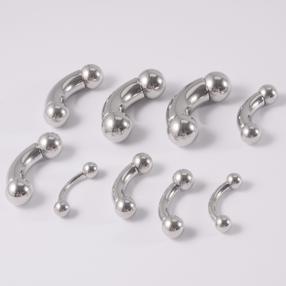 1PC Stainless Steel Straight B - Nipple Bar Curved recension och pris