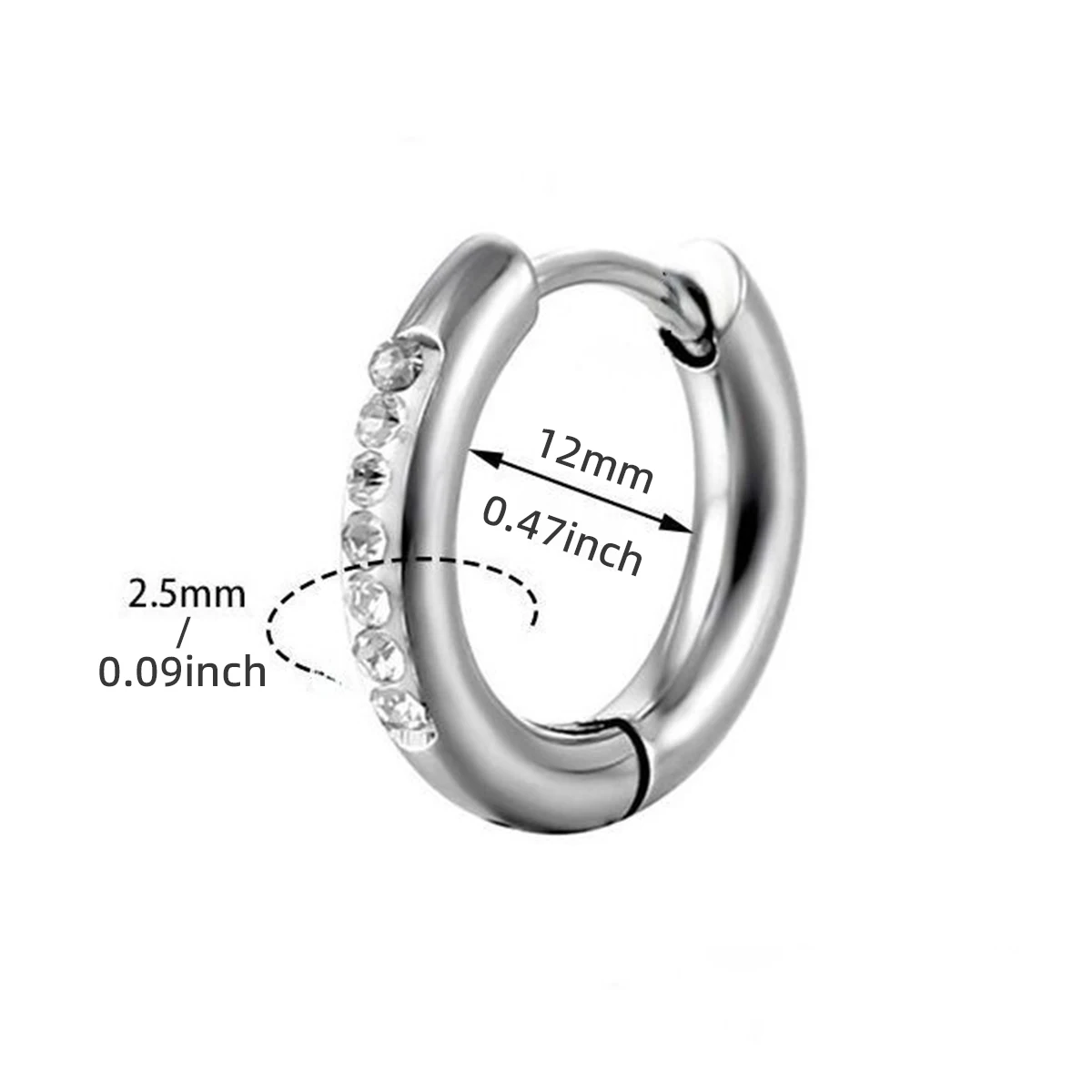 2Pcs Stainless Steel Cz Hoop E - Conch Earring Hoop recension och pris