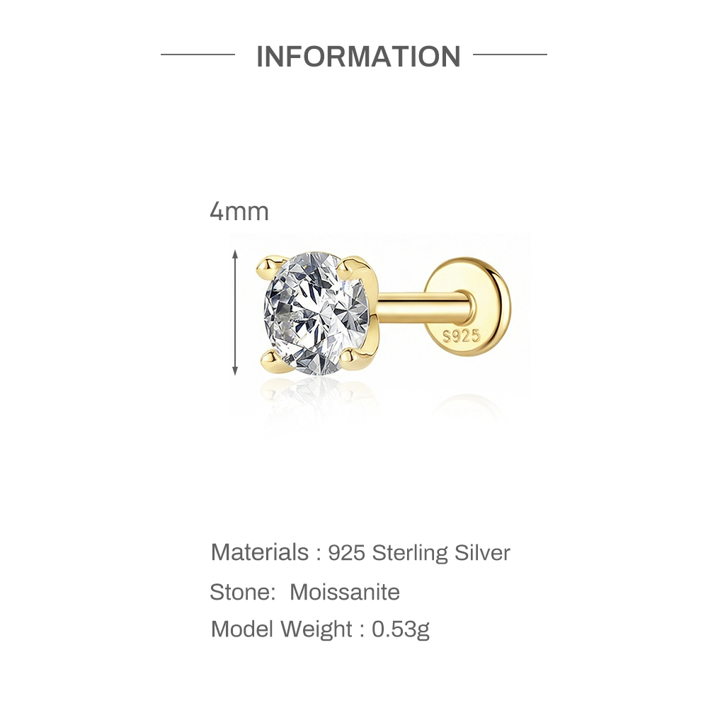 Aide 925 Sterling Silver Moiss - Body Jewelry Labret recension och pris