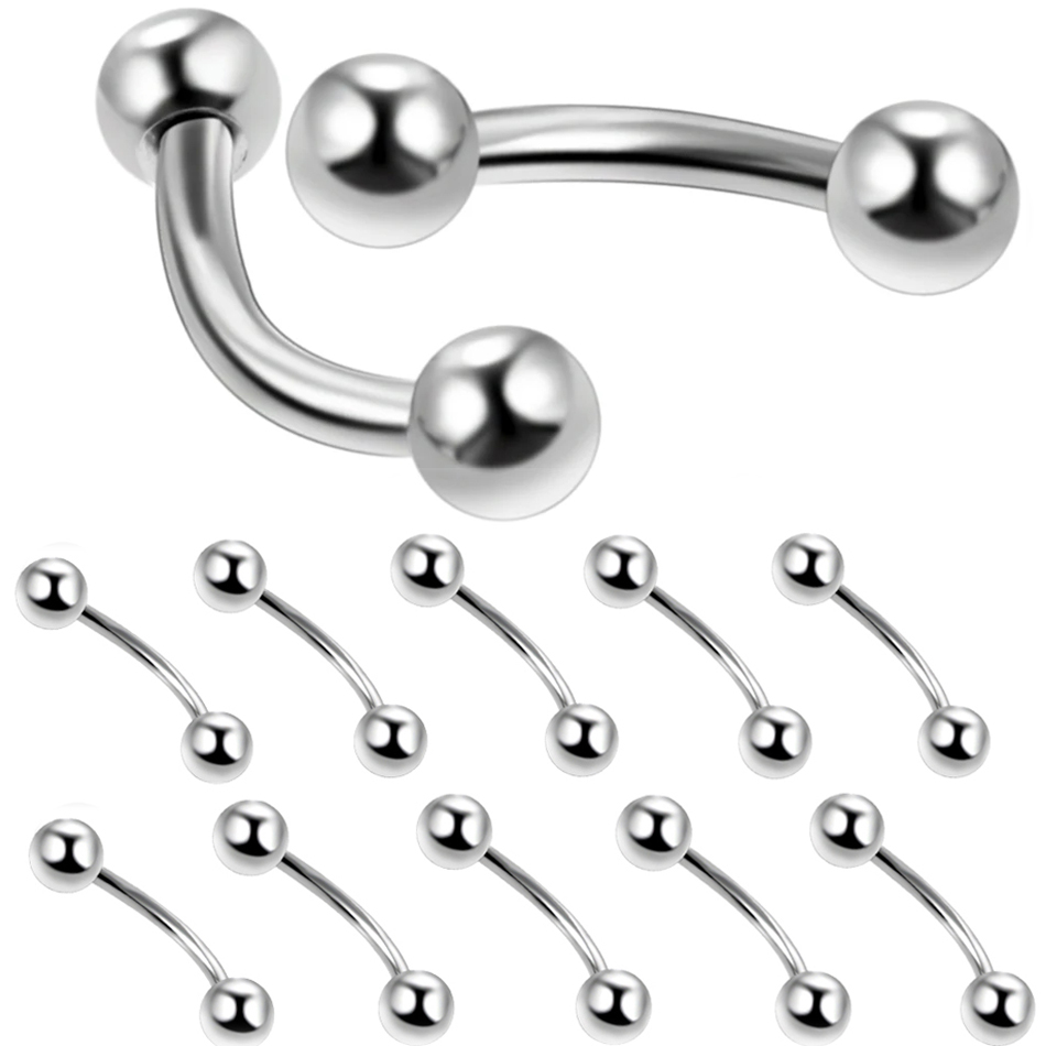 10Pcs/lot Steel Eyebrow Banana - Rook Curved Barbell recension och pris