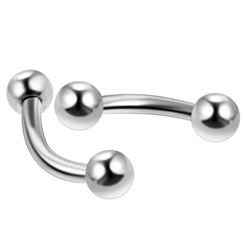 10Pcs/lot Steel Eyebrow Banana - Rook Curved Barbell recension och pris