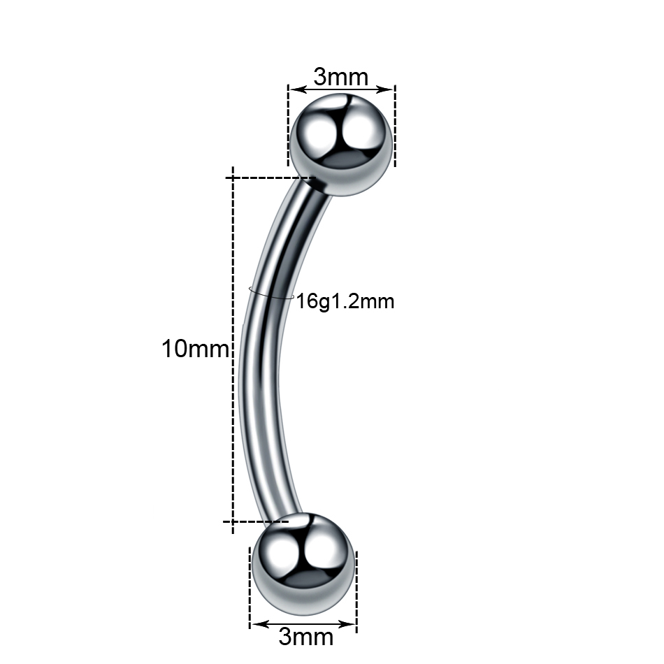10Pcs/lot Steel Eyebrow Banana - Rook Curved Barbell recension och pris