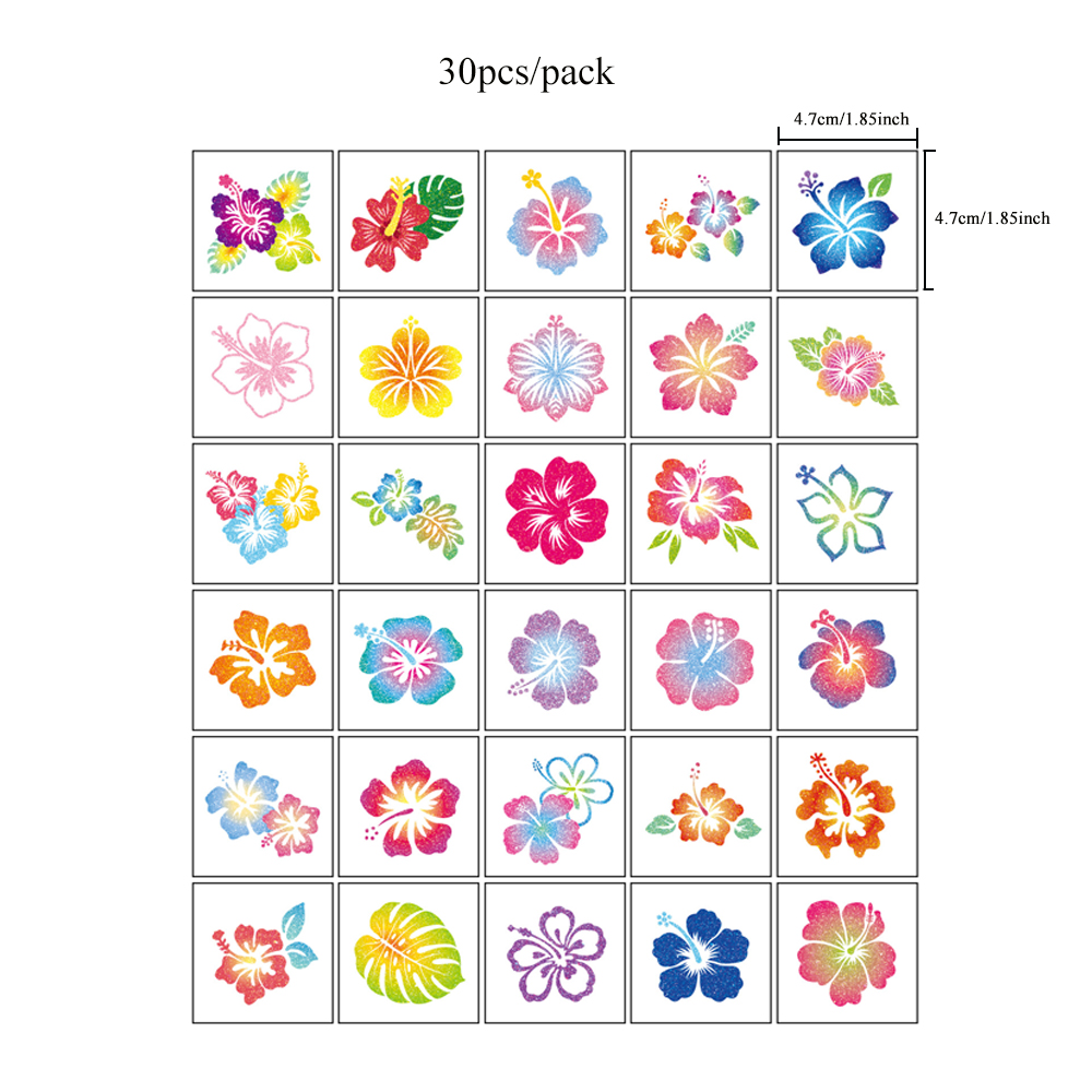 30pcs Glitter Summer Beach Flo - Body Jewelry Glue recension och pris