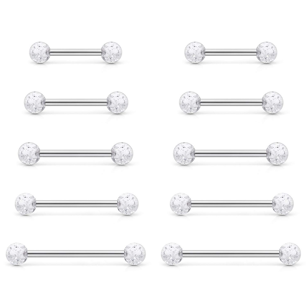 14G Surgical Steel Straight Ba - Body Jewelry Nipple Rings recension och pris