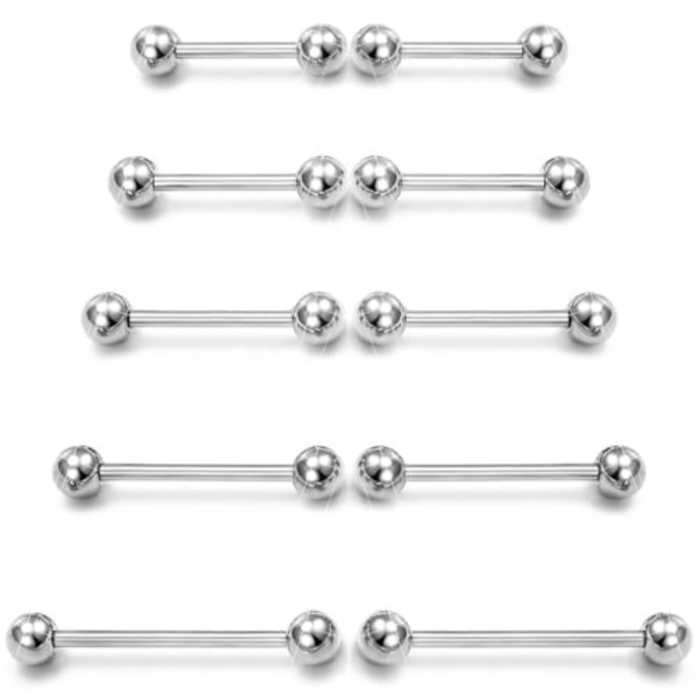 14G Surgical Steel Straight Ba - Body Jewelry Nipple Rings recension och pris