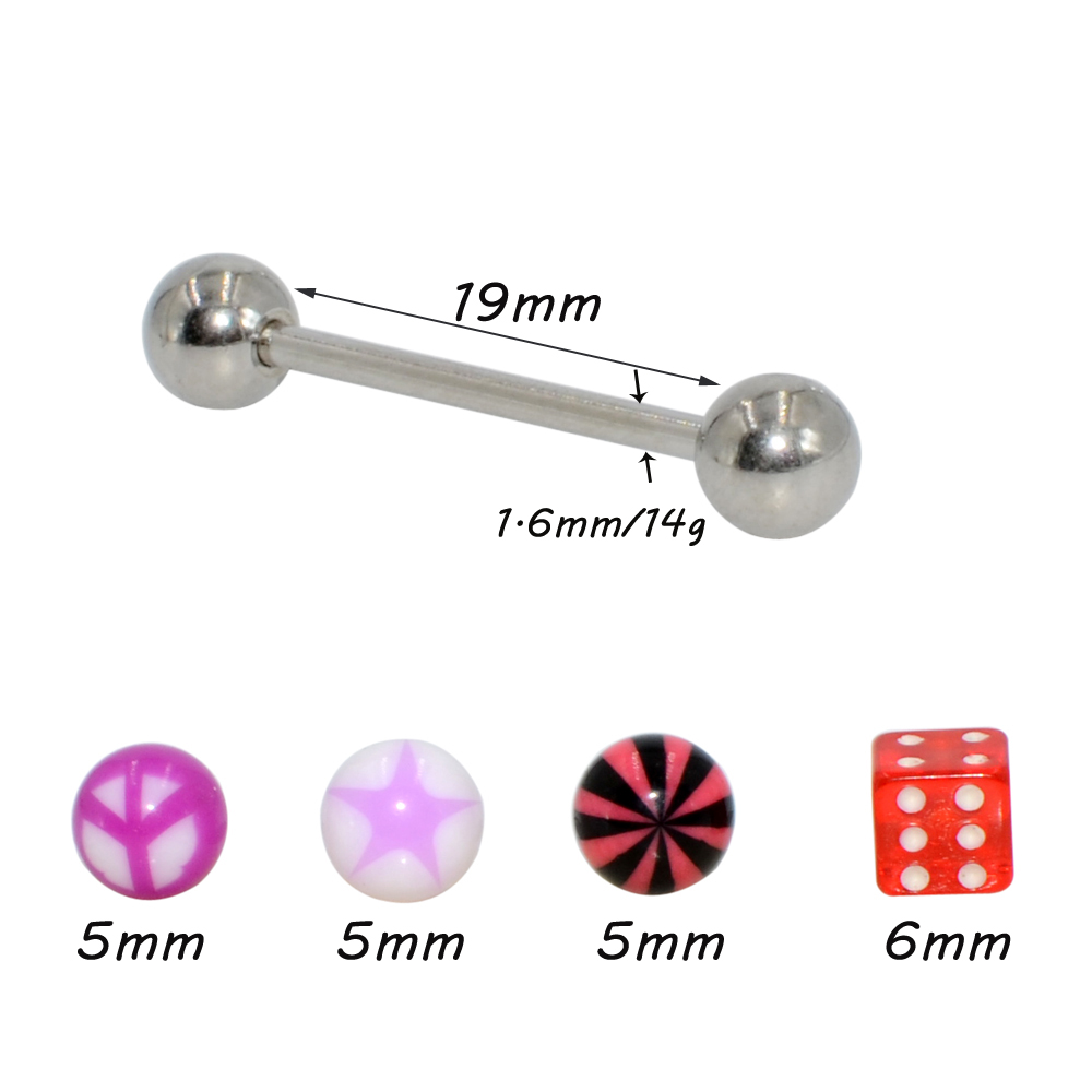 1Set(5 pcs) Surgical Steel Bar - Body Jewelry Nipple Rings recension och pris