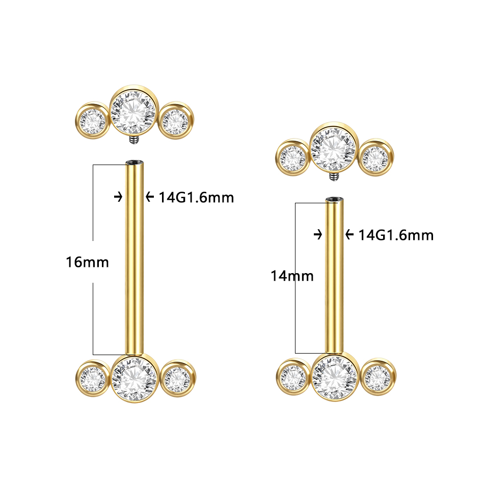 1/5PCS G23 Titanium PIERC Gold - Body Jewelry Nipple Rings recension och pris