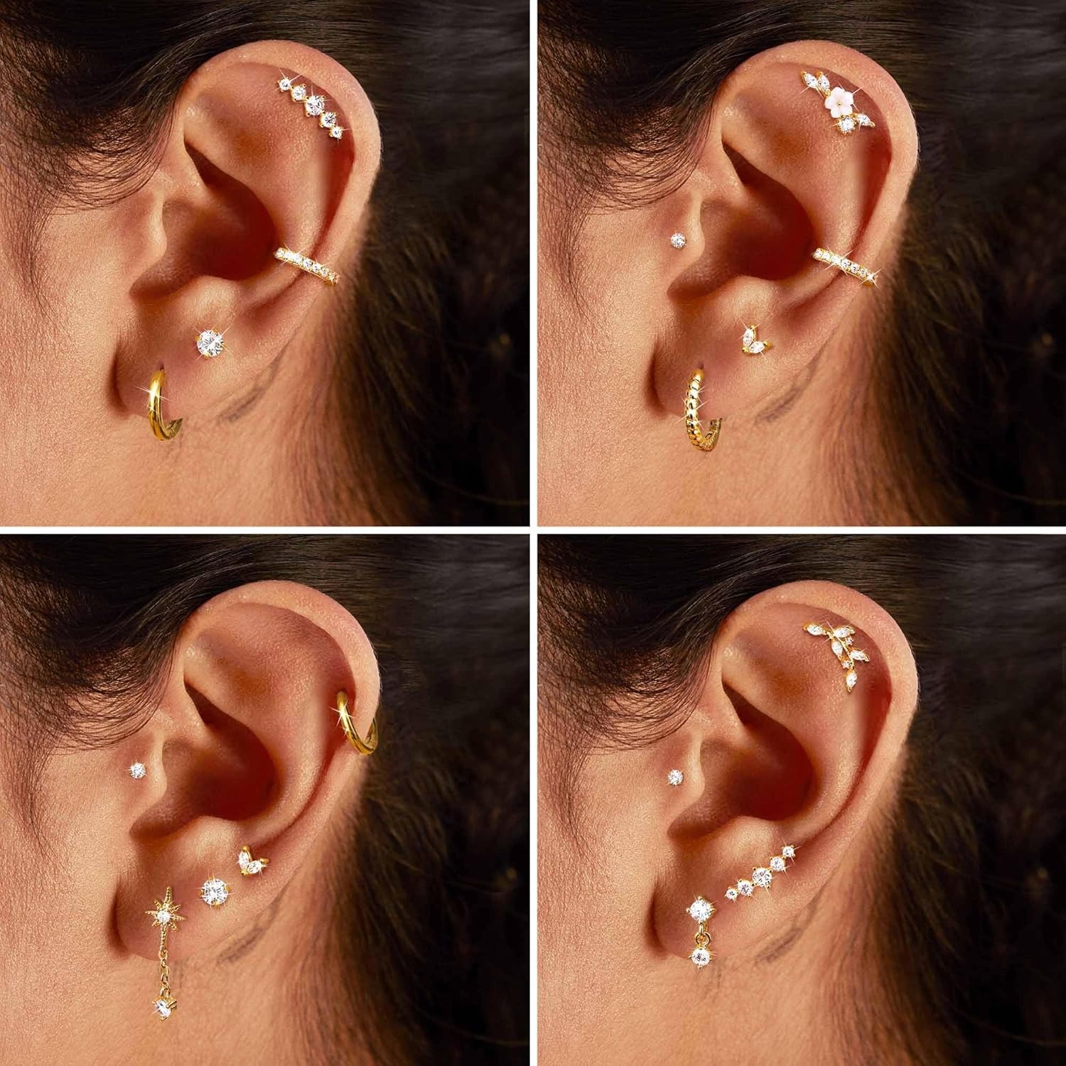 Drperfect 12Pcs Helix Piercing - Conch Earring Hoop recension och pris