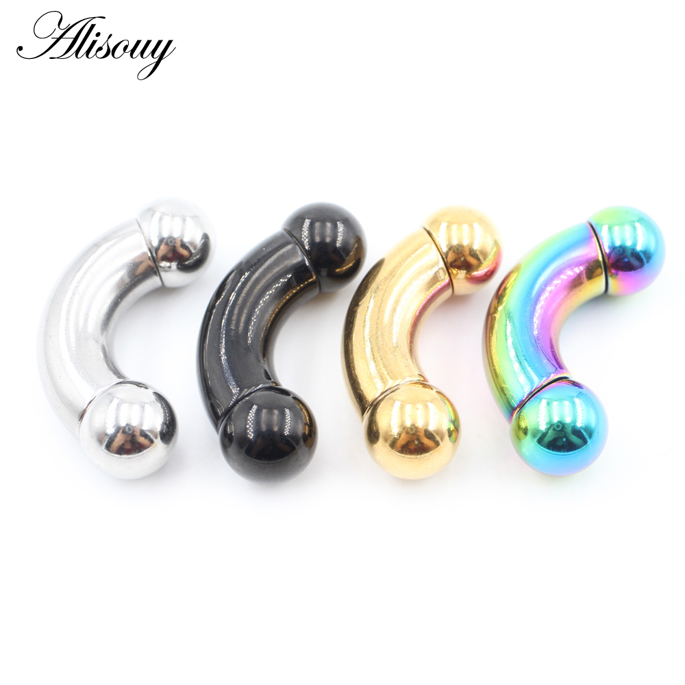 Alisouy 1pc Stainless Steel Bi - Nipple Bar Curved recension och pris