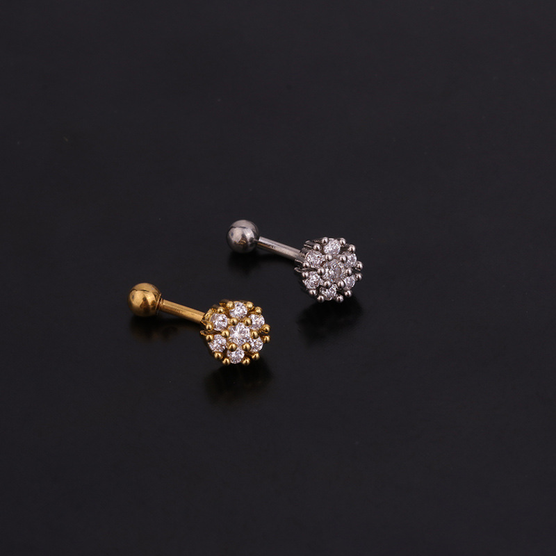1PC Flower Crown CZ Eyebrow Ri - Rook Curved Barbell recension och pris