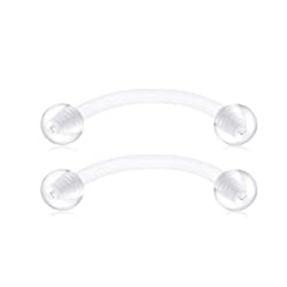 16G Stainless Steel Long Nippl - Nipple Bar Curved recension och pris