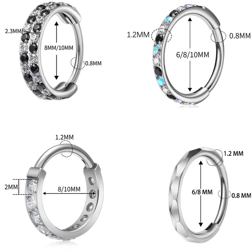 G23 Titanium Faceted CZ Hinged - Conch Earring Hoop recension och pris