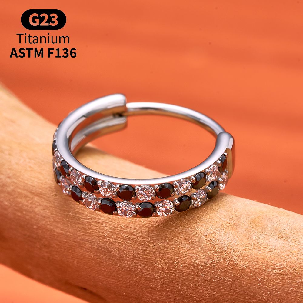 G23 Titanium Faceted CZ Hinged - Conch Earring Hoop recension och pris