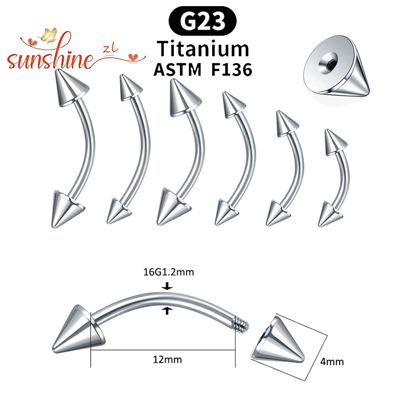 1PC G23 Titanium Spike Curved  - Rook Curved Barbell recension och pris