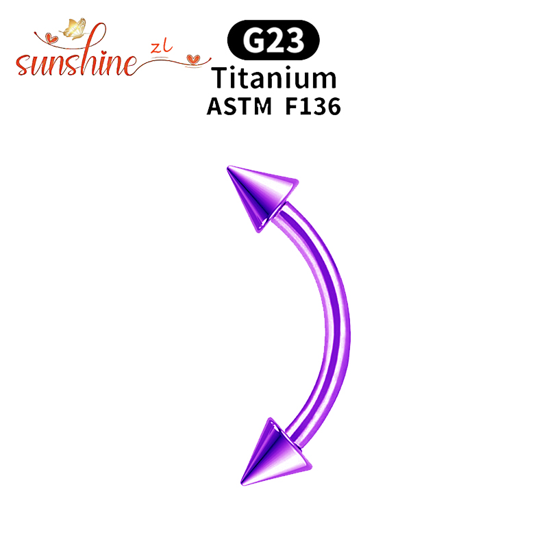 1PC G23 Titanium Spike Curved  - Rook Curved Barbell recension och pris