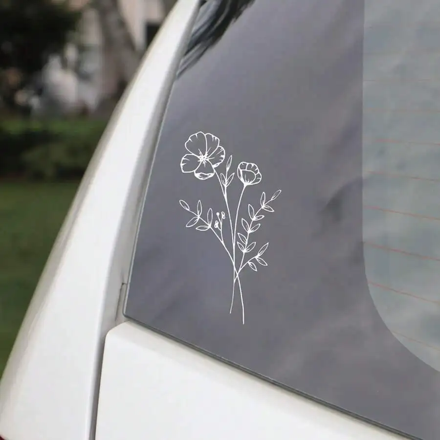 1pc Wild Flower Car Sticker, S - Body Jewelry Labret recension och pris