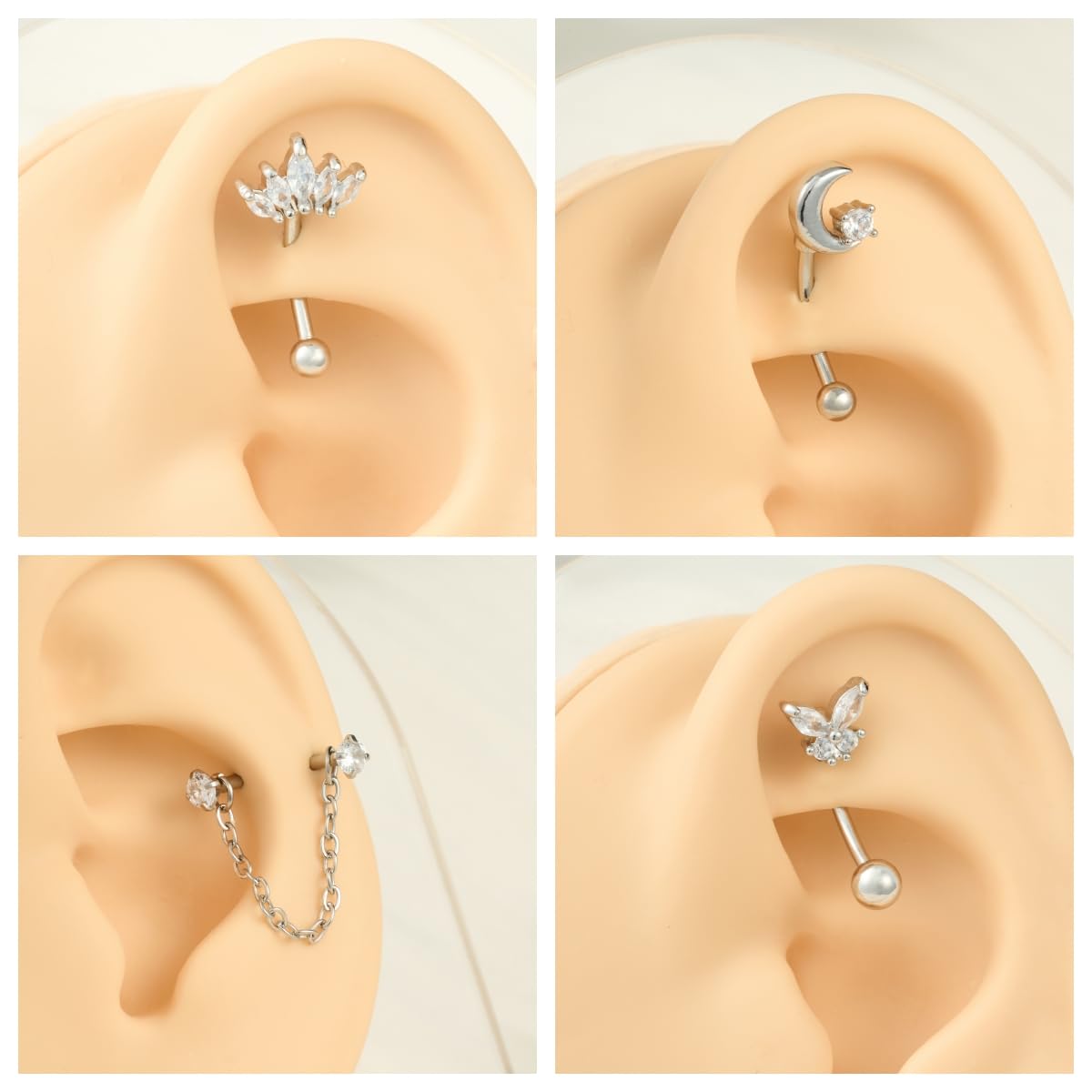 8PCS/Set 16G Eyebrow Rings for - Rook Curved Barbell recension och pris