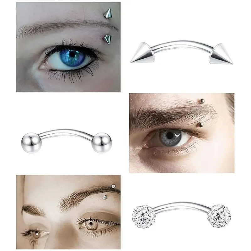 8PCS/Set 16G Eyebrow Rings for - Rook Curved Barbell recension och pris