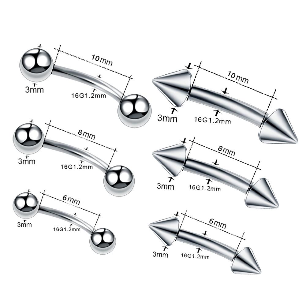 10pc/lot Eyebrow Piercing Curv - Nipple Bar Curved recension och pris
