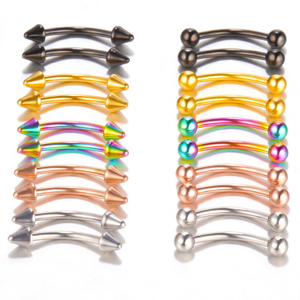 10pc/lot Eyebrow Piercing Curv - Nipple Bar Curved recension och pris