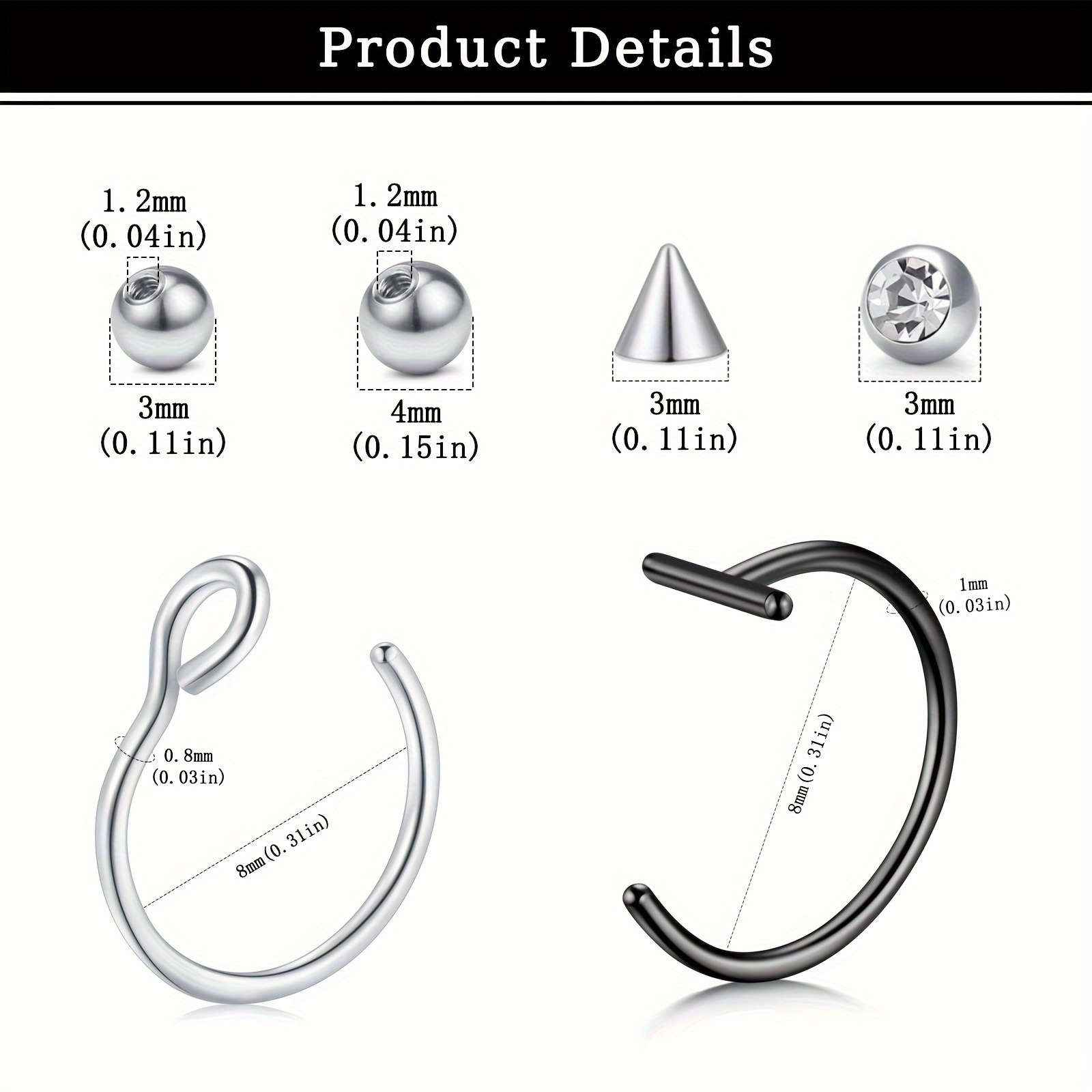 Fake Piercings Fake Lip Ring F - Body Jewelry Labret recension och pris