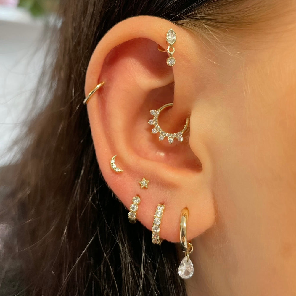 1PC Star Moon Lightning Zircon - Body Jewelry Labret recension och pris