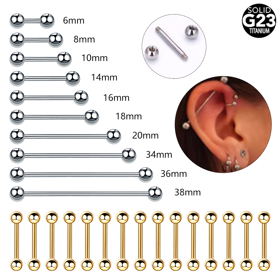 1/5PCS Titanium External Threa - Body Jewelry Nipple Rings recension och pris