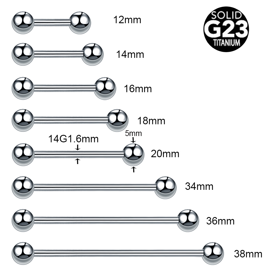 1/5PCS Titanium External Threa - Body Jewelry Nipple Rings recension och pris