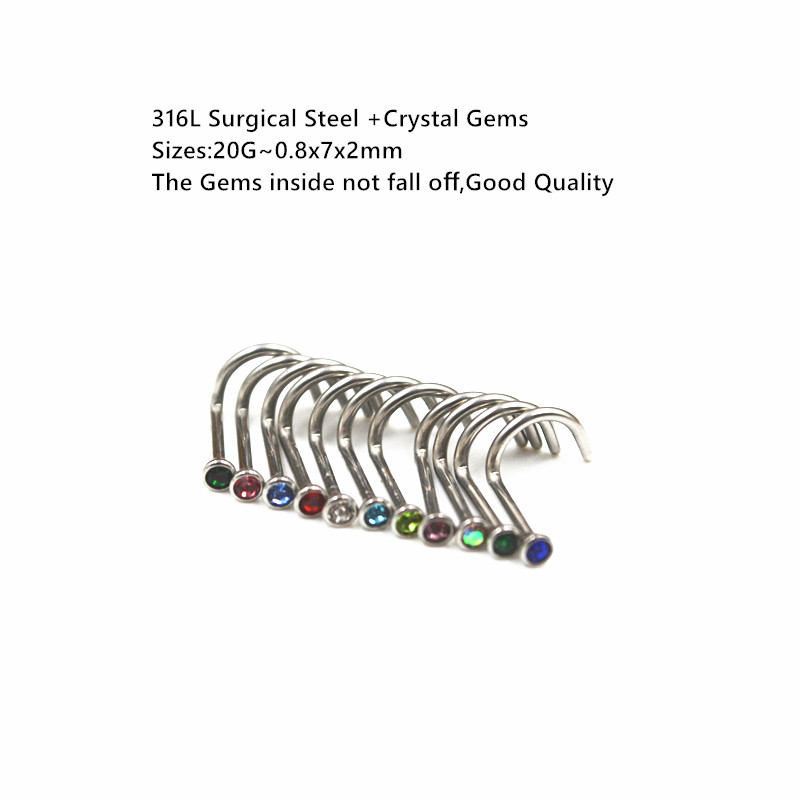 50pcs 20Gx7x2mm Gems Inside No - Body Jewelry Good Quality recension och pris
