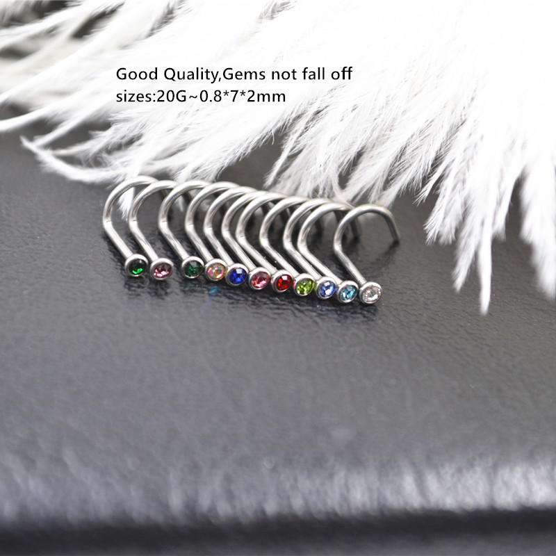 50pcs 20Gx7x2mm Gems Inside No - Body Jewelry Good Quality recension och pris