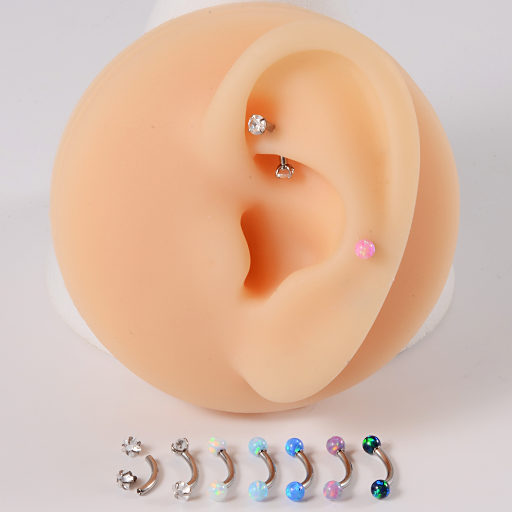 1PC G23 Titanium CZ Internally - Rook Curved Barbell recension och pris