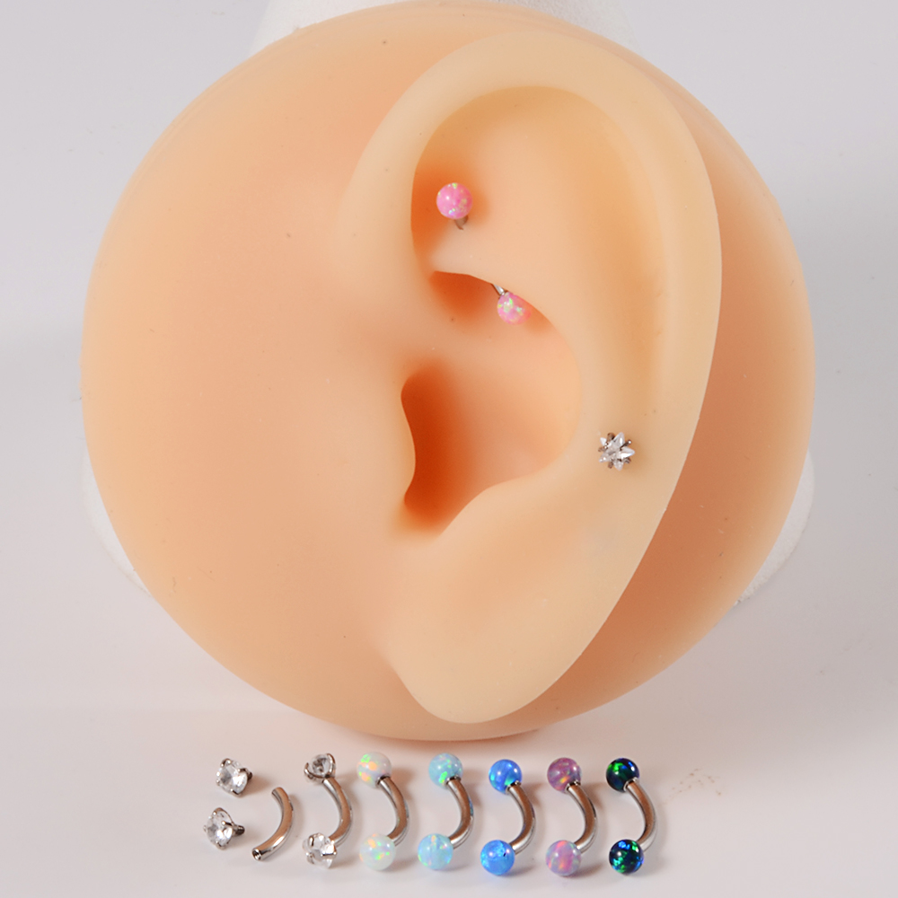 1PC G23 Titanium CZ Internally - Rook Curved Barbell recension och pris