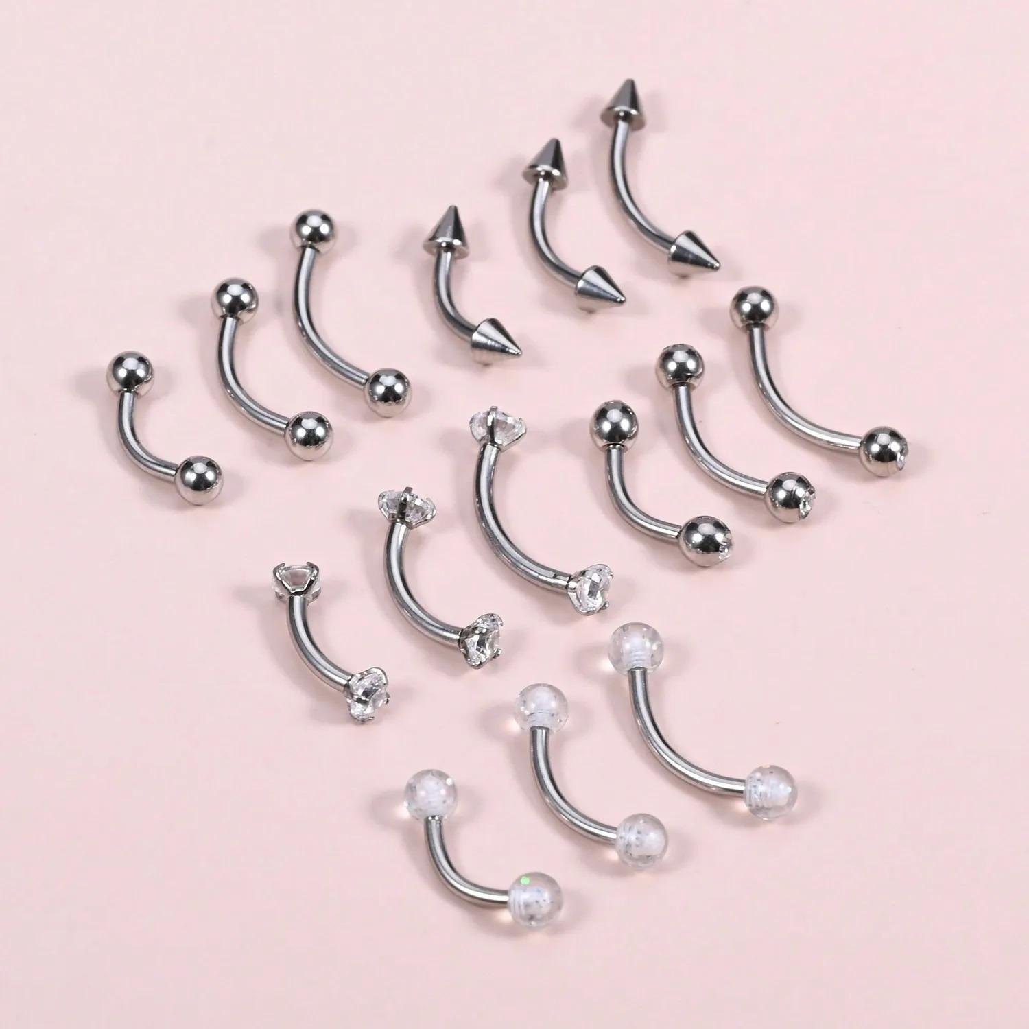 15Pcs 16g Rook Piercing Jewelr - Rook Curved Barbell recension och pris