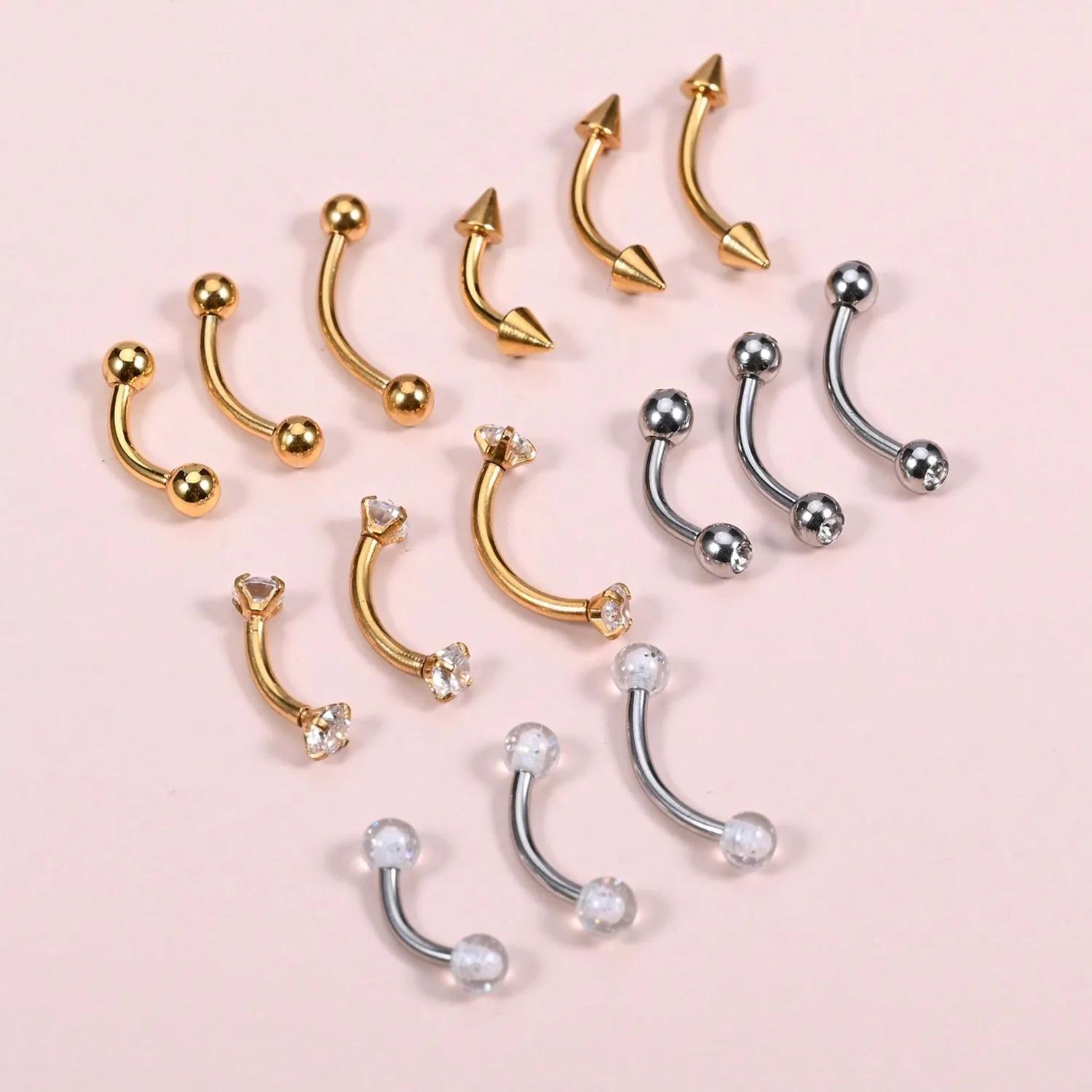15Pcs 16g Rook Piercing Jewelr - Rook Curved Barbell recension och pris