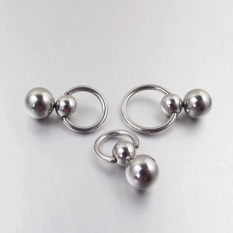 Stainless Steel Double Ball Cu - Nipple Bar Curved recension och pris