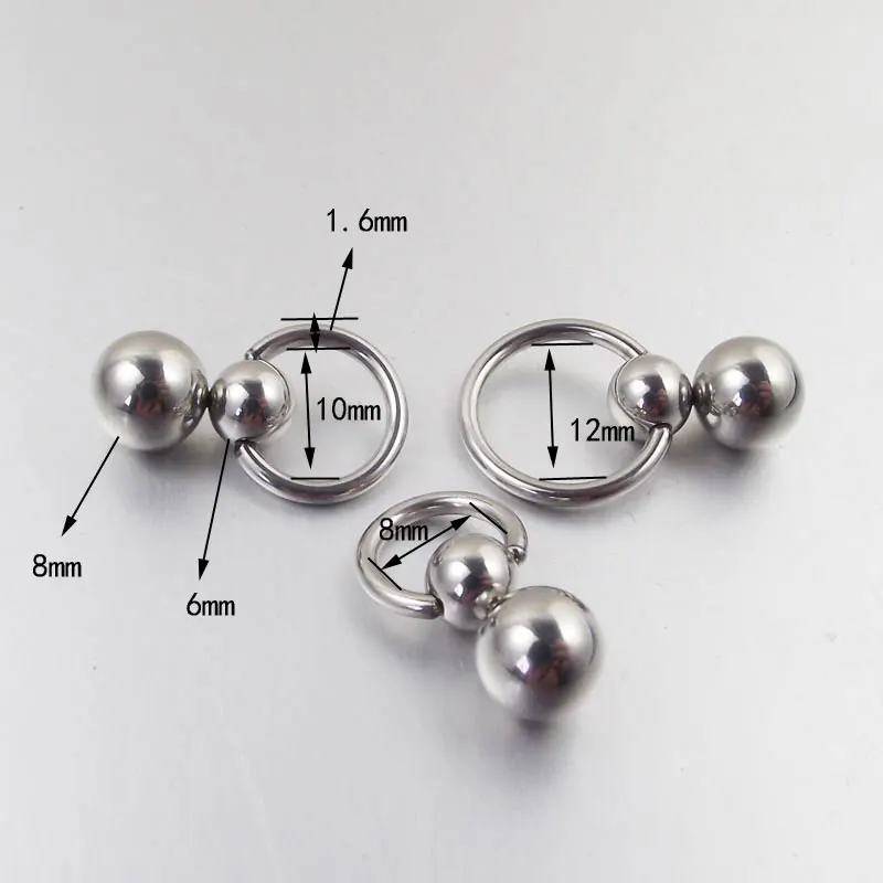 Stainless Steel Double Ball Cu - Nipple Bar Curved recension och pris